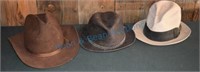 3 antique men's hats