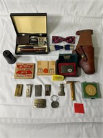 Assorted Vintage Items Lighter Bowtie Money Clips