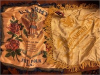 Lot of 2 WWII pillow covers Fort Campbell and Fork
