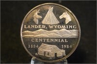 1984 Lander Wyoming 1oz .999 Silver Coin