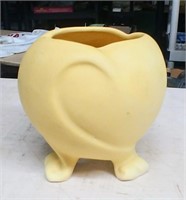 WELLER POTTERY YELLOW 3-FOOTED VASE