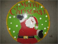 "Merry Christmas" 3D Metal Art Santa Sign