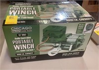 Chicago Portable 3000Lb. Winch 12V in Box (Radio