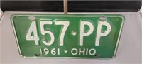 1961 Ohio License Plate