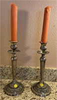 26 - PAIR OF CANDLE HOLDERS W/ CANDLES (P165)