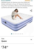 SWANAIR Queen Air Mattress Auto Fast Inflate and