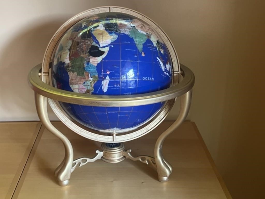 World Globe in Gold Toned Base