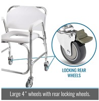 DMI Rolling Shower Chair, Commode, Transport Chair