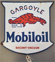 "Gargoyle Mobiloil" Double-Sided Porcelain SIgn