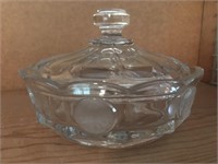Vintage Clear Coin Glass Candy Dish