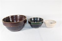 Trio of Antique Mixing Bowls