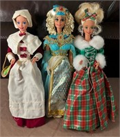 J - LOT OF 3 COLLECTIBLE BARBIE DOLLS (L116)