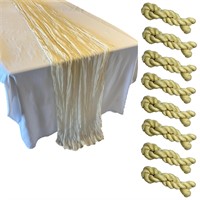 8 Pack Beige Cheesecloth Table Runner 13 ft by 35
