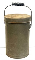 Vintage Metal Paint Can with Wood Handle