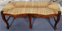 11 - WOODEN BENCH W/ WOVEN SEAT