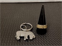 Donkey keychain and fashion ring