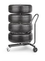 TIRE STAND WITH WHEELS HOLDS 4 TIRES