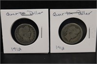 1912 Barber Silver Quarters