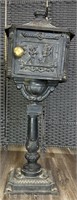 Antique Cast Iron Standing Mail Box 48 Inches