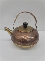 Small Brass & Copper Teapot made in Holland