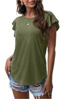 SM5050  JWD Summer Ruffle Sleeve Knit Tunic, Women