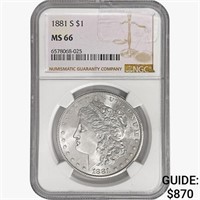 1881-S Morgan Silver Dollar NGC MS66