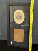 Antique Photo Abe Lincoln & Letter to Descendants