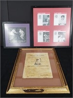 3x framed pictures:baseball & wanted for murder