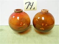 (2) Lightning Rod Balls - (1) Apricot & (1) Amber