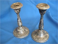 STERLING 195 Candle Holders 1 Pair 6 Inch Tall