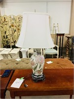 Vintage Painted Chinoiserie Table Lamp