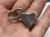 New Sterling silver heart charm (8.7g)