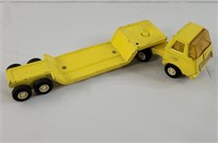Metal Tonka truck and flatbed trailer