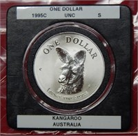 1995 C Australia Dollar - Kangaroo 1 Ounce Silver