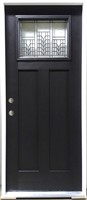 34" Wide Woodgrain Fiberglass Single Door