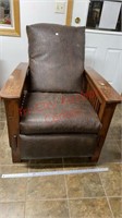 Heavy Wood & Leather Recliner