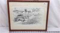 F6) PENCIL DRAWING OF FT TICONDEROGA BY