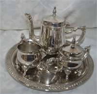 Silver Plate Tea For One Set - No Makers Mark