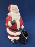 Vintage Chalkware Santa Claus 12 1/4”, has foams