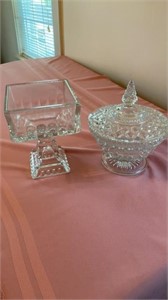 Anchor Hocking Crystal Candy Dish, Jeanette Glass