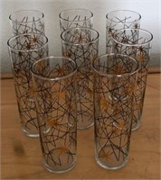 J - SET OF 8 RETRO STYLE GLASSWARE (G37 2)