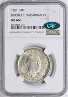 1951 Booker T. Washington Half Dollar NGC MS-66+