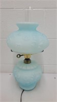Pastel blue hurricane lamp