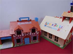 Fisher Price Lot - School House and House