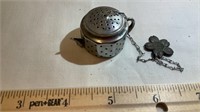 Occupied Japan Tea Strainer on Chain with Charm