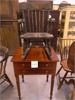 Victorian 2-Drawer Work Table & Child's Rocker