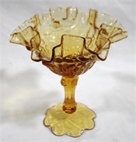 Fenton amber Compote, 6.75"