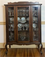 Antique Curio China Cabinet on Casters