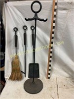 Iron fire place tool set