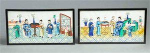 PAIR OF CHINESE PITH PAINTINGS